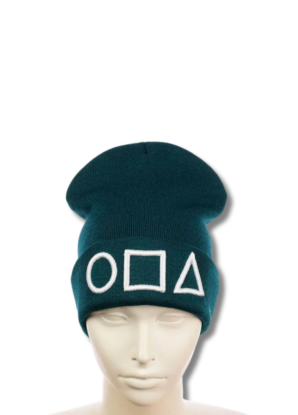 Шапка біні лонг з вишивкою Гра у Кальмара / Squid Game No Brand Шапка з вишивкою (346390270)