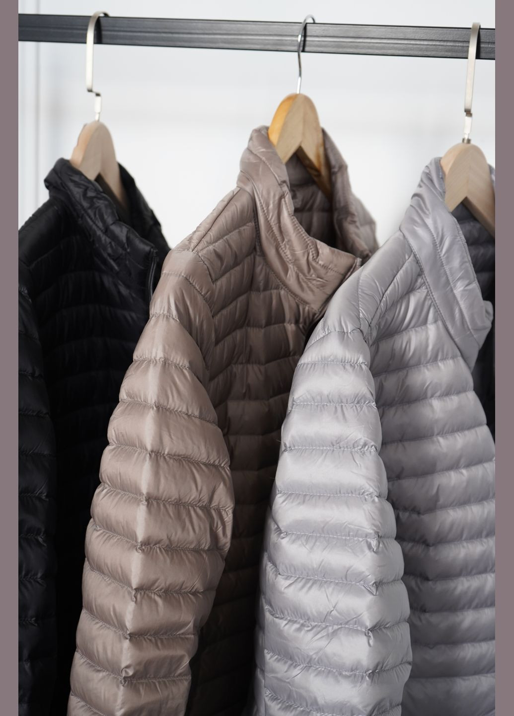 Світло-сірий демісезонний Пуховик One