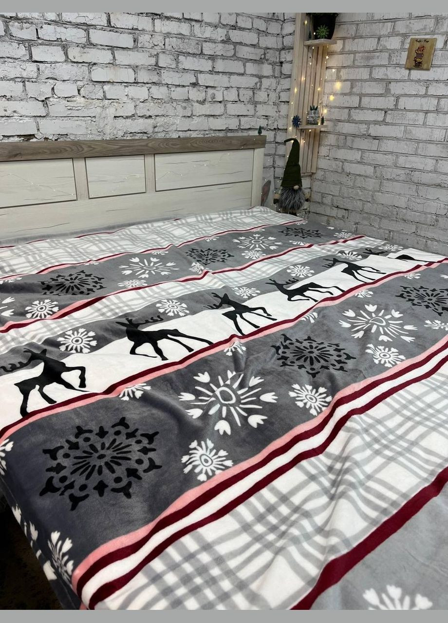 Плед новорічний м'який теплий фліс 160х215 см (П4К-mur-nr-pled-002) No Brand (308754991)