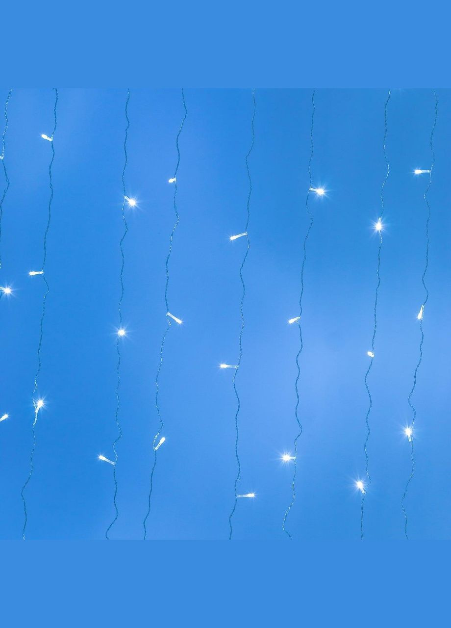 Гірлянда штора 2х2 м 240 LED світлодіодна мідний провід 8 ниток Білий Garlando (315636948)