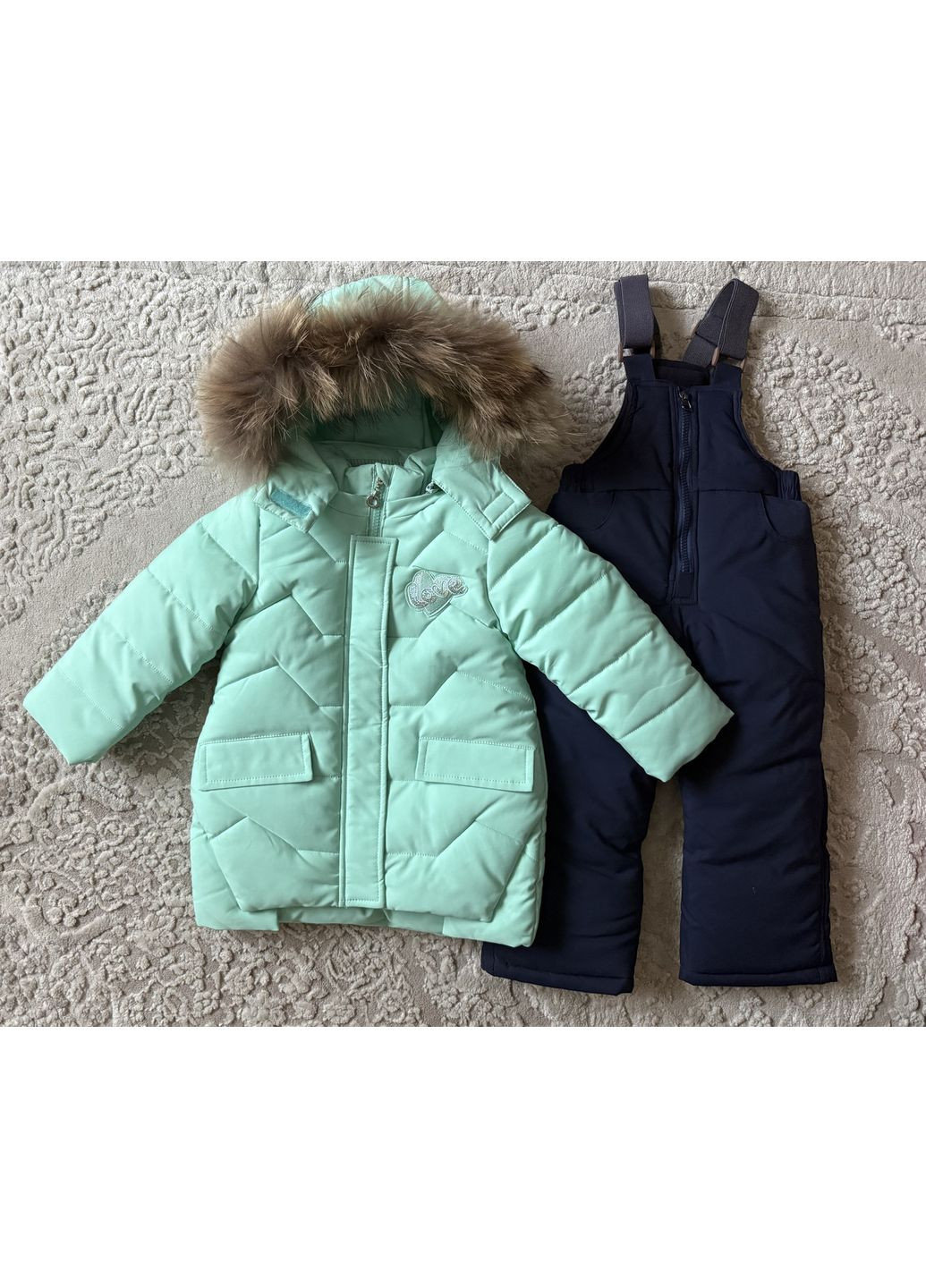 Дитячий зимовий комбінезон комплект на дівчинку ріст 80 No Brand (369735411)