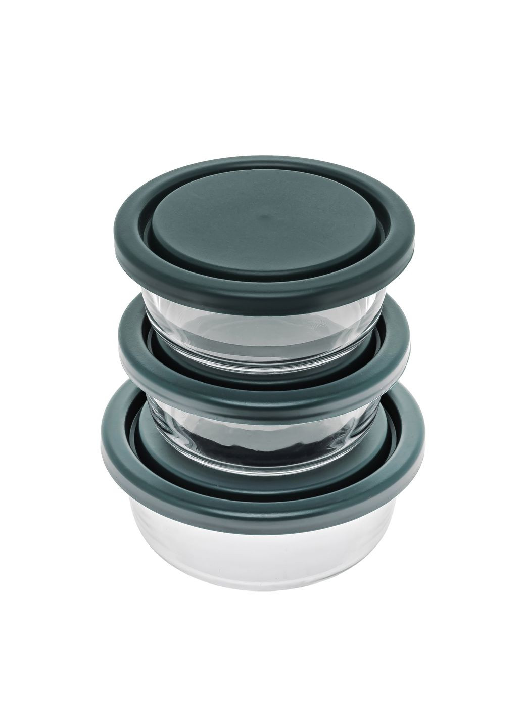 Набір контейнерів ємностей для їжі зі скла з кришками 3 шт. S&T (330579671)