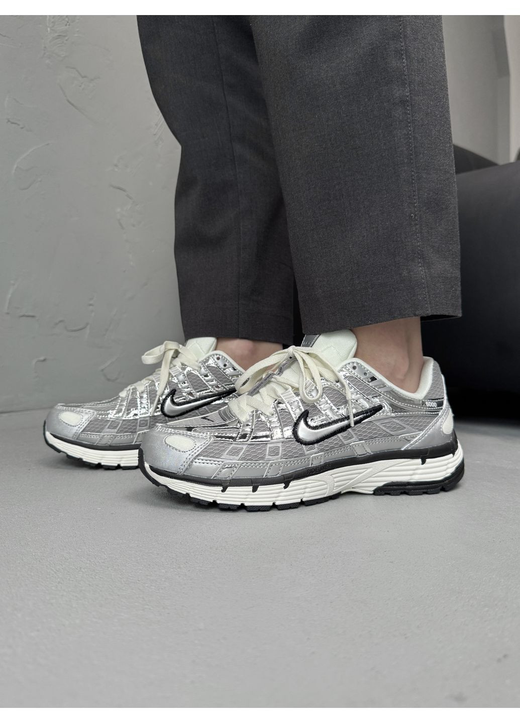 Цветные демисезонные кроссовки мужские nike p-6000 silver найк п-6000 No Brand