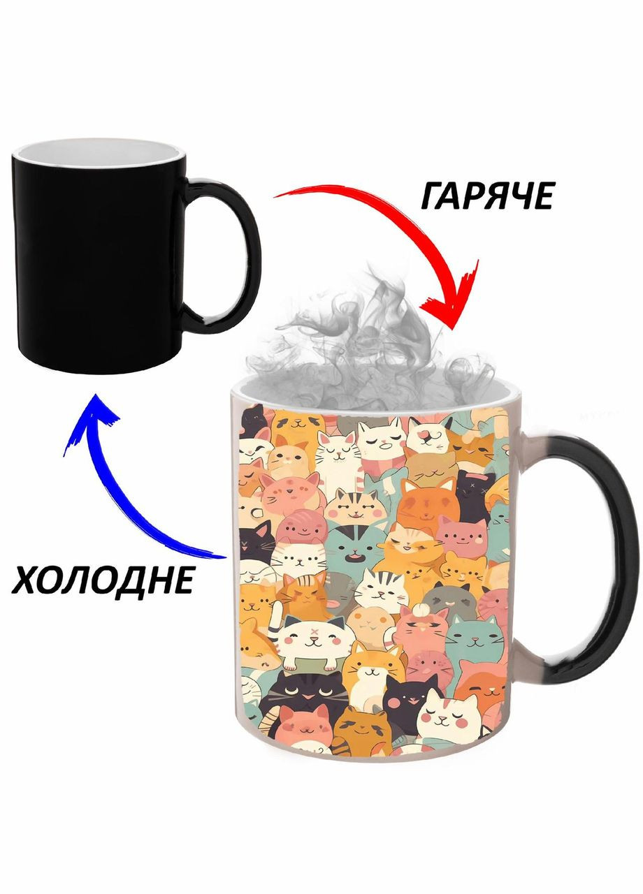 Чашка хамелон (кухоль, горнятко) із дитячим малюнком #148 Чорна 330 мл No Brand (323471591)