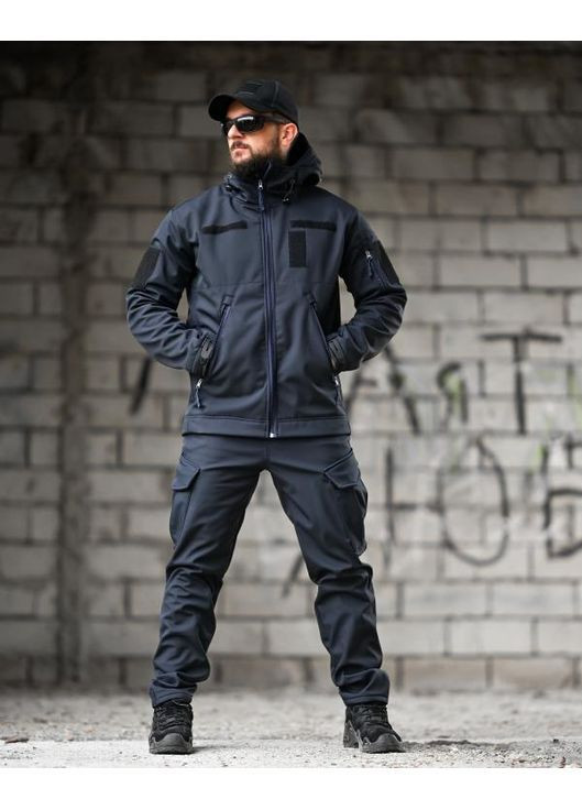 Армійський чоловічий демісезонний костюм SoftShell синій Freedom