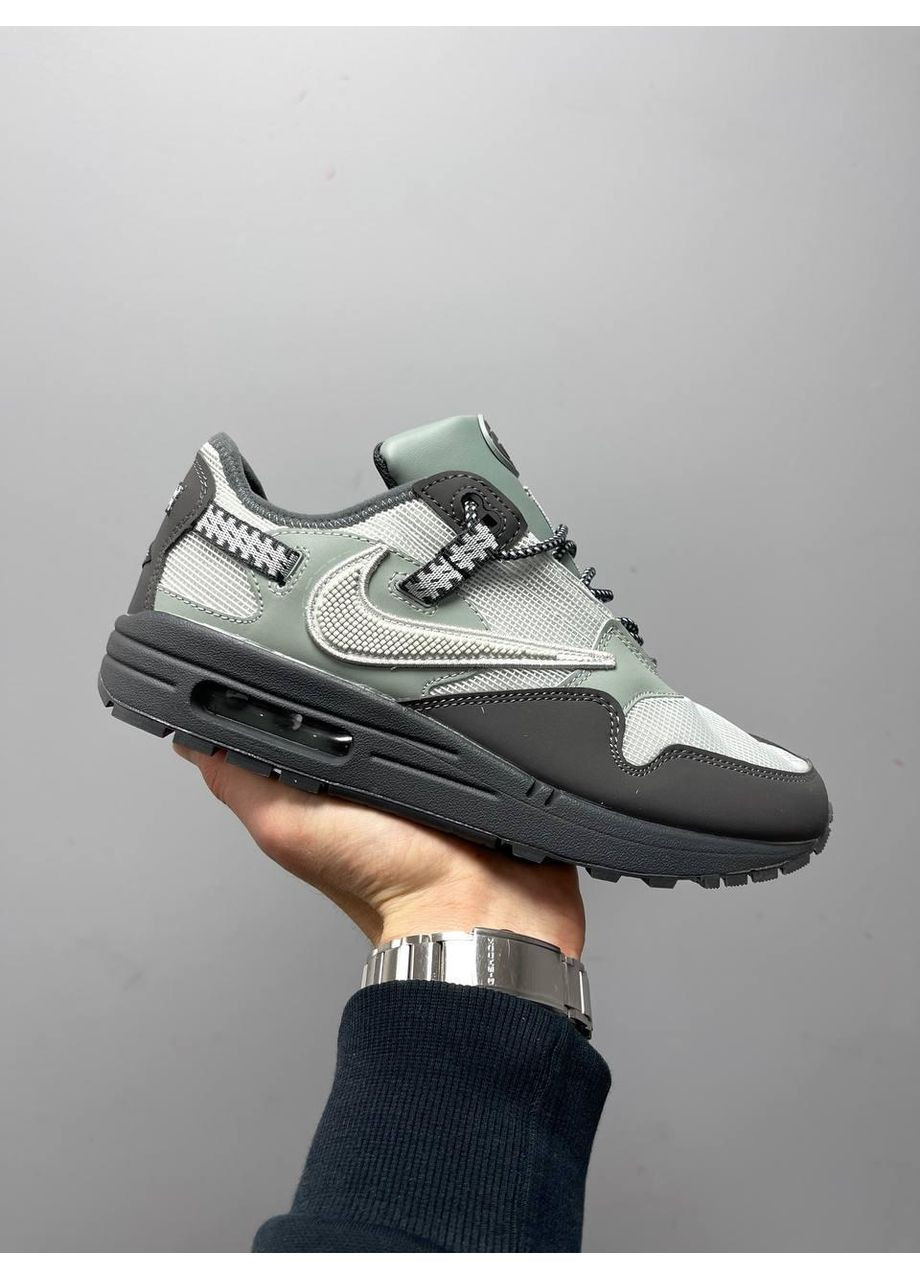 КРОСІВКИ ЖІНОЧІ NIKE TRAVIS SCOTT X AIR MAX 1 DUSTY SAGE НАЙК ТРЕВІС СКОТ No Brand сірі демісезони (367176561)