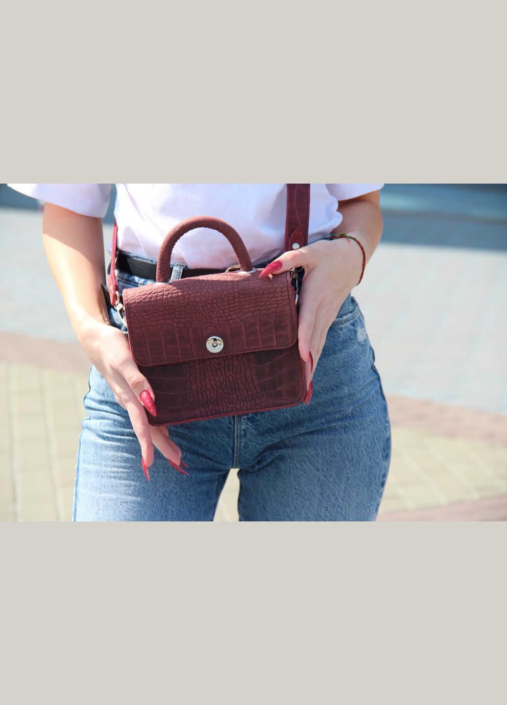 Женская кожаная сумка Мини Марсала Dekey (332055172)