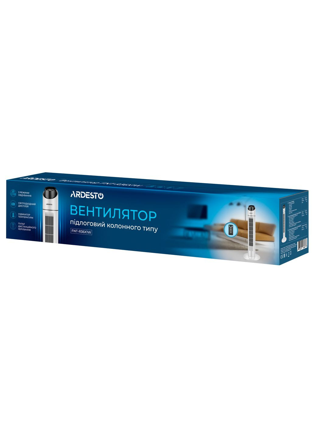 Напольный вентилятор колонного типа FNT-R36X1W 90 см Ardesto (333317115)