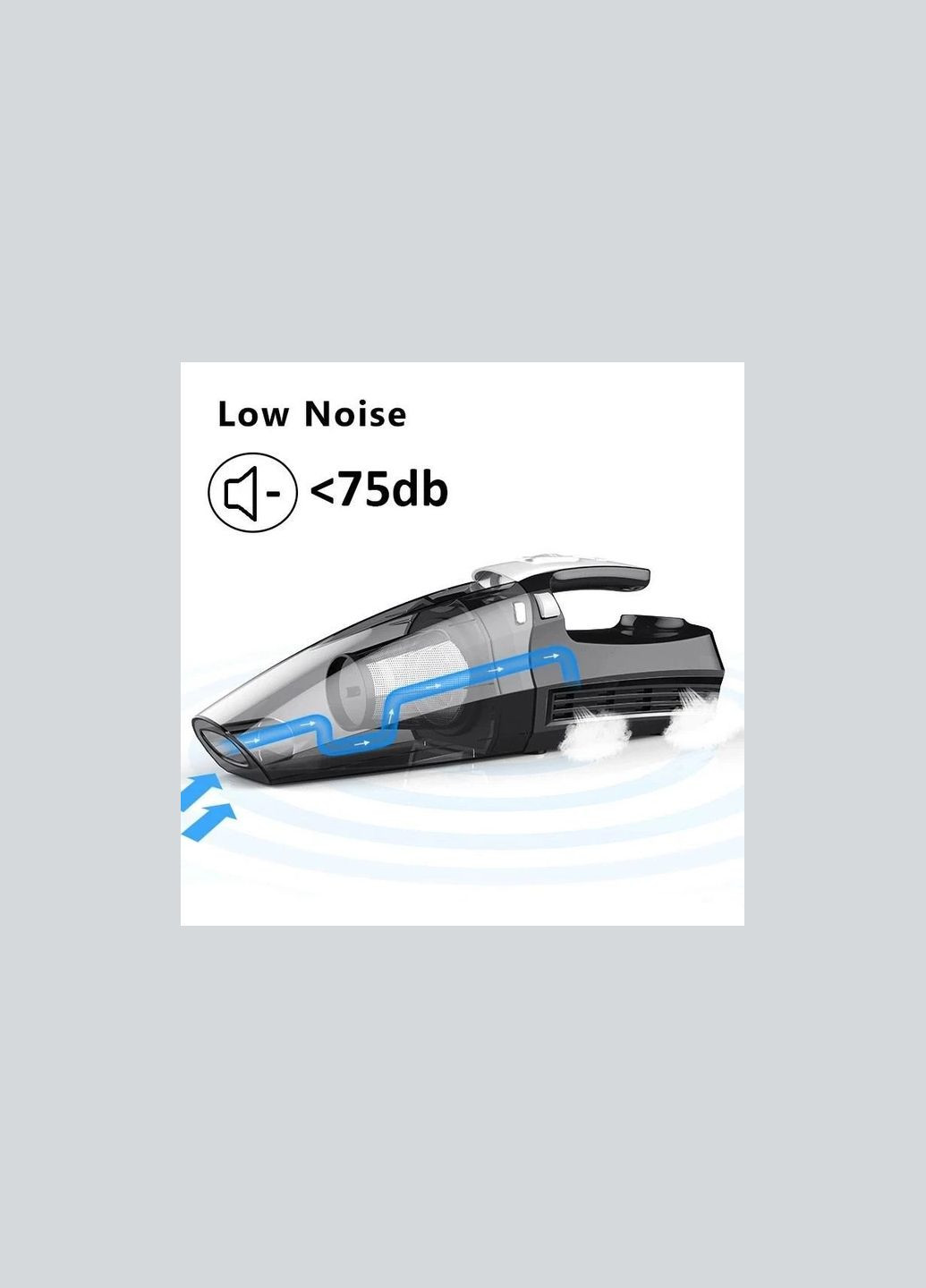 Ручний універсальний автомобільний пилосос B3 з барометром компресора, 120W, Чорний (GK516P) Grikey (302392426)