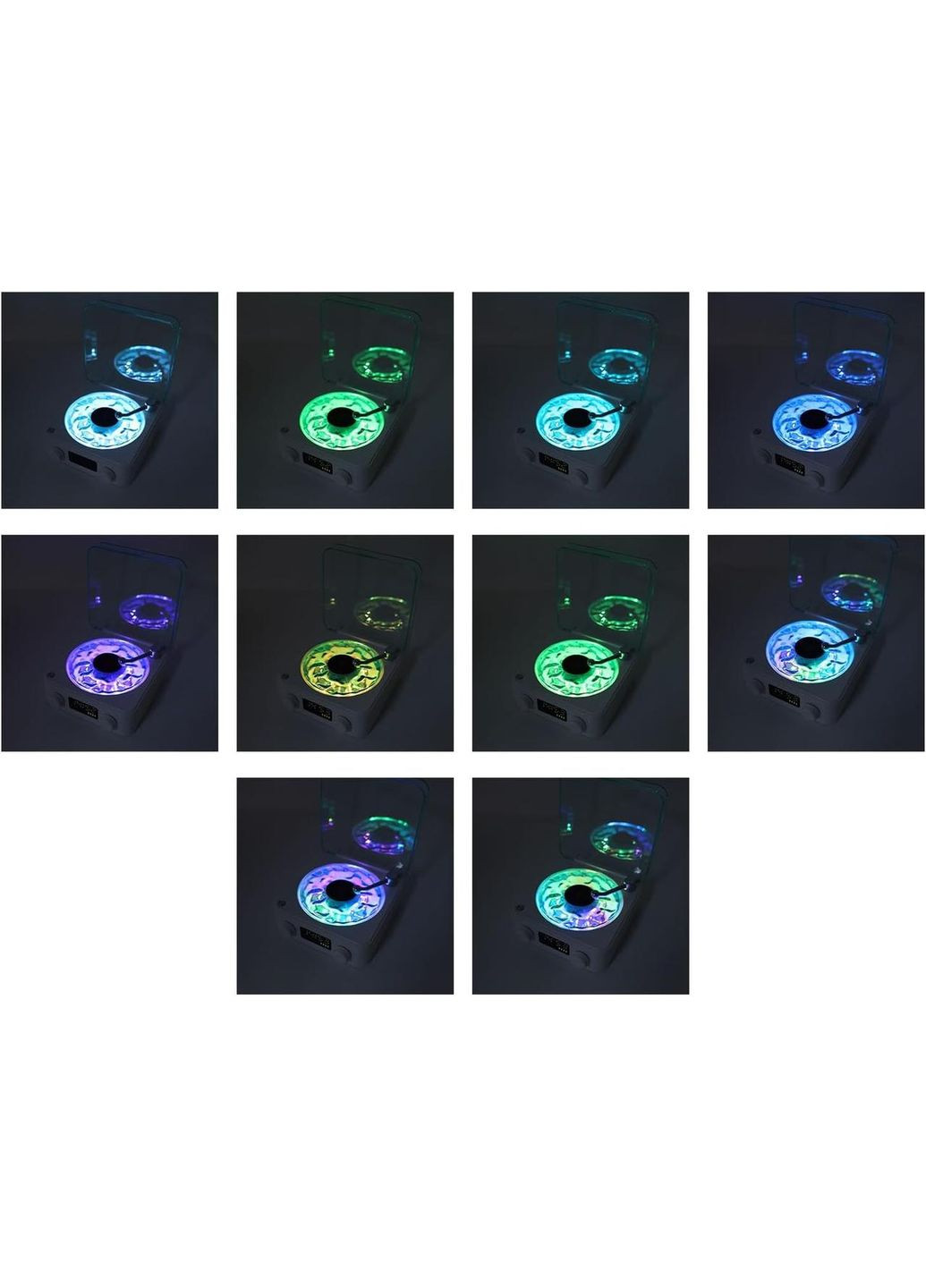 Портативная беспроводная колонка Bluetooth в форме винилового проигрывателя граммофона с часами и ночником No Brand (366303761)