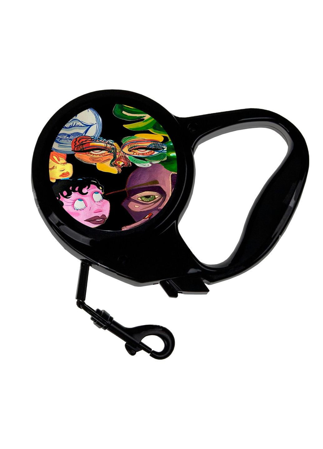 Повідець-рулетка для тварин із принтом абстракція арт 3 м чорний No Brand (309151950)