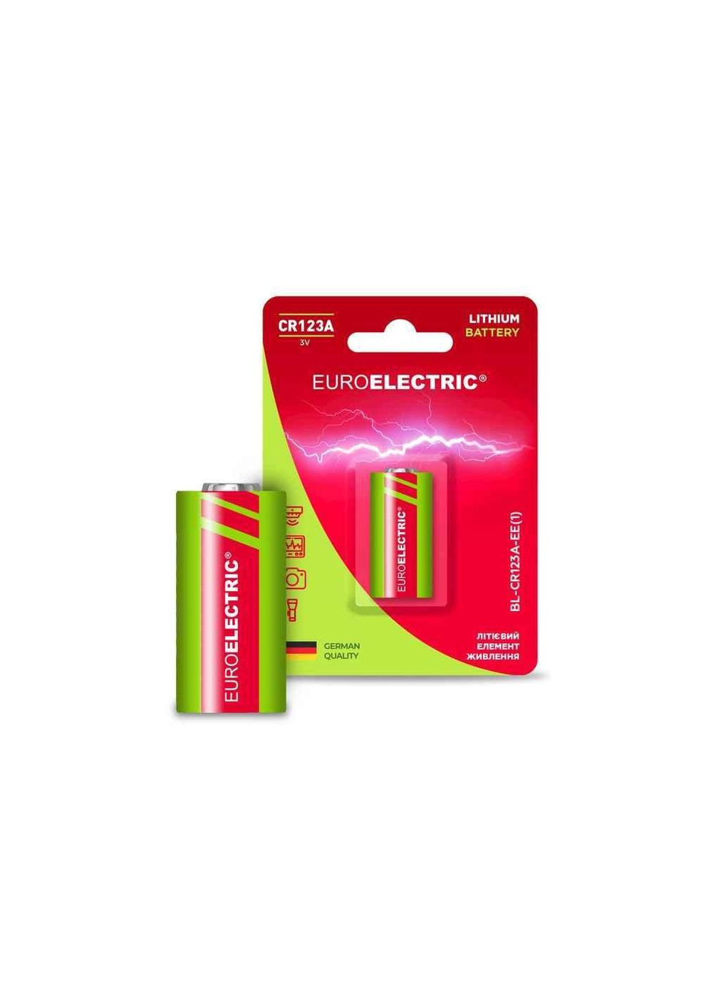 Батарейка літієва CR123/CR123A 1шт 3V (блістер) ТМ Euroelectric (361259626)