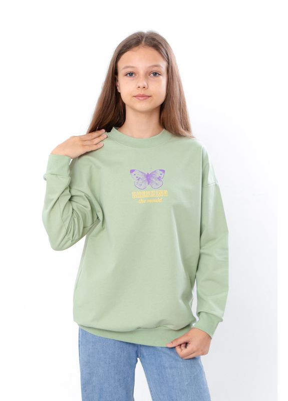 Носи своє свитшот для девочки (подростковый) (p-14117) зеленый повседневный