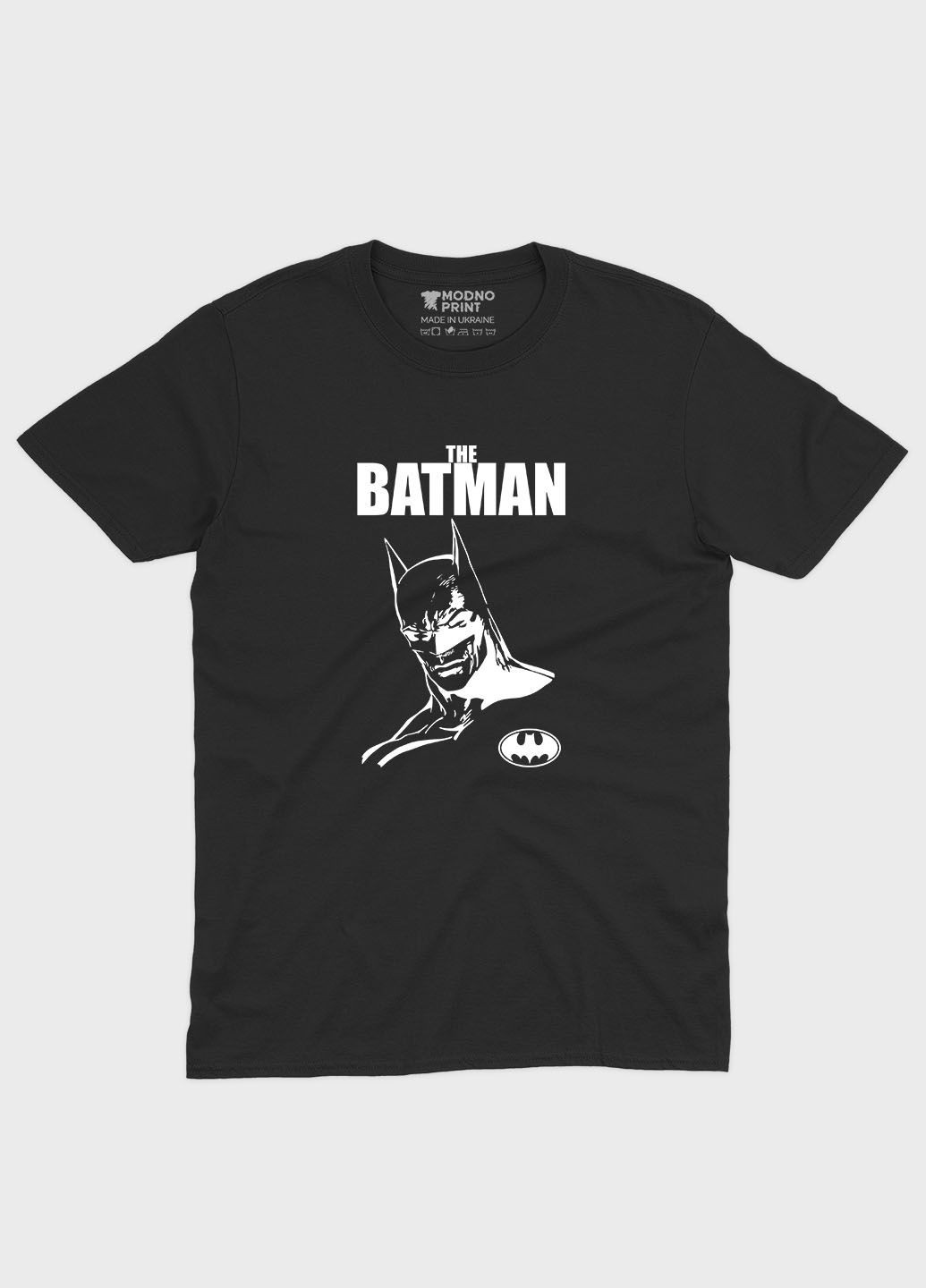 Чорна чоловіча футболка з принтом супергероя - бетмен (ts001-1-bl-006-003-009) Modno