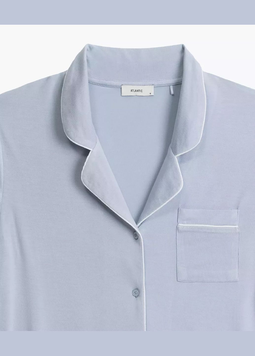 Голубая всесезон женская пижама рубашка + шорты Atlantic