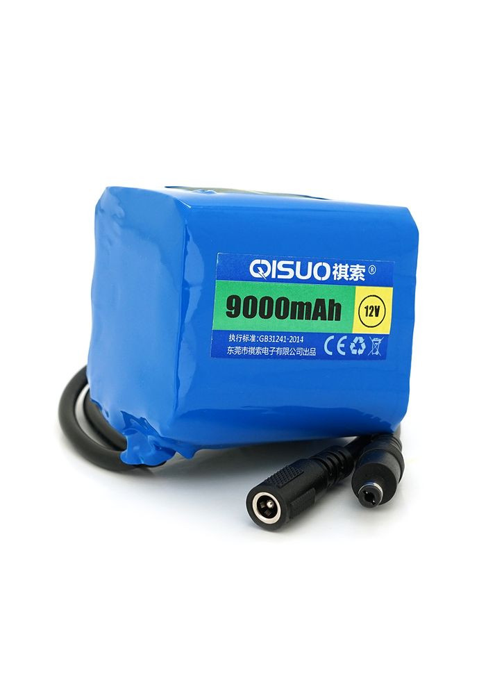 Акумуляторна батарея літієва 12V 9A з елементами Li-ion 18650, DC5.5x2.1, (61x57x68mm) QiSuo (334116682)