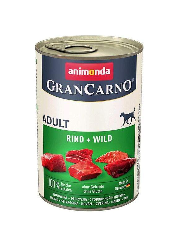 GranCarno Original Adult Вологий корм для дорослих собак, яловичина та дичина 400 г Animonda (280901211)