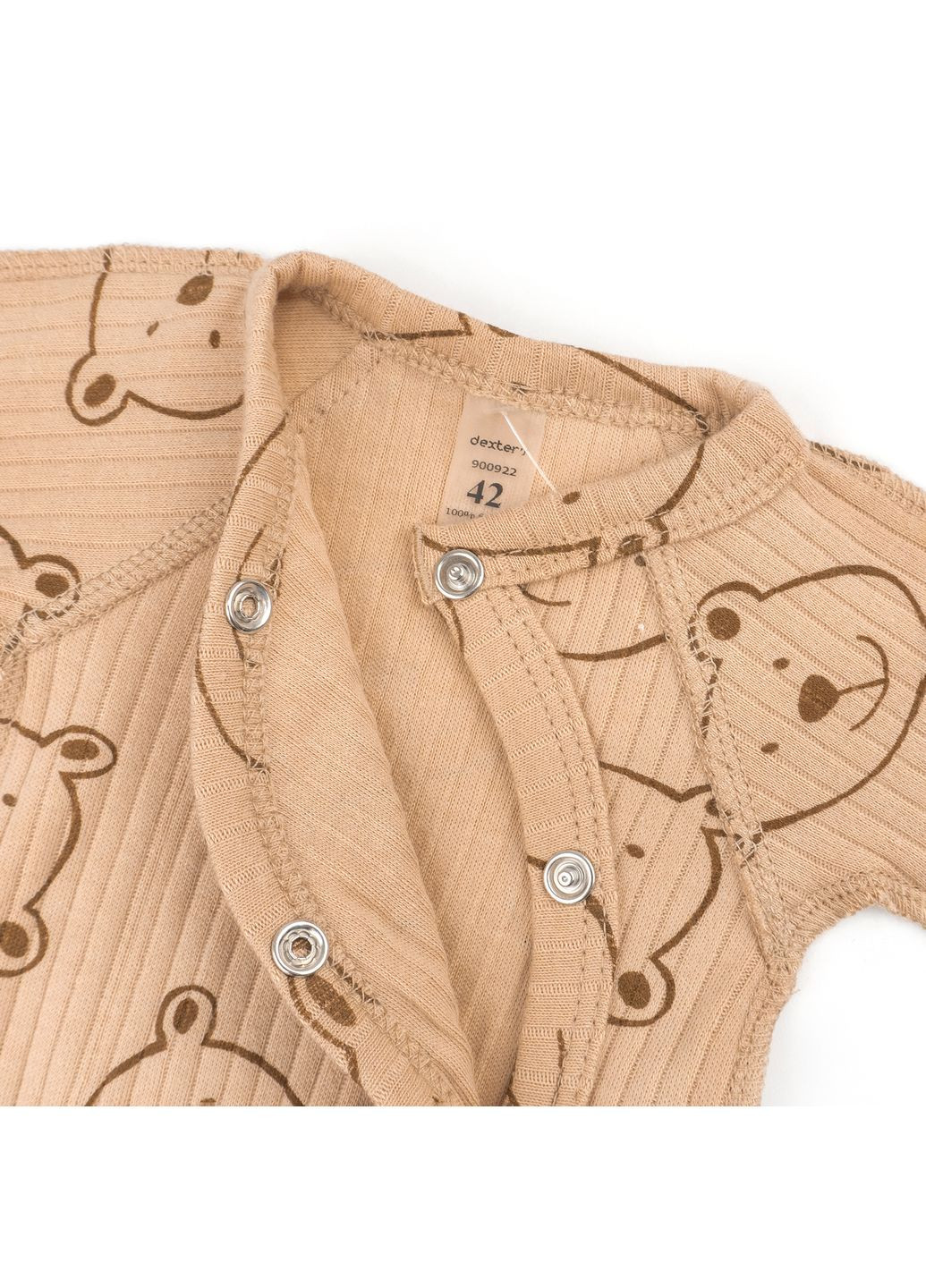 Комбінезон для немовлят на кнопках інтерлок Bear on coffee Коричневий dexter's (370080592)