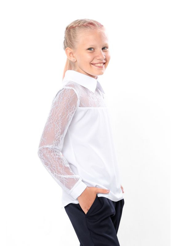 Белая праздничный рубашка No Brand