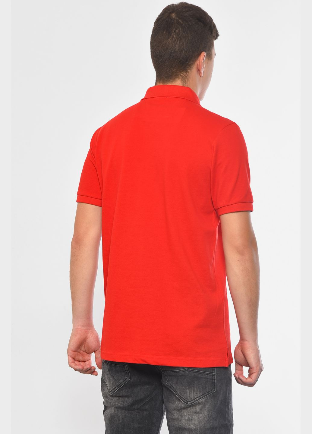 Червона футболка чоловіча поло червоного кольору Let's Shop