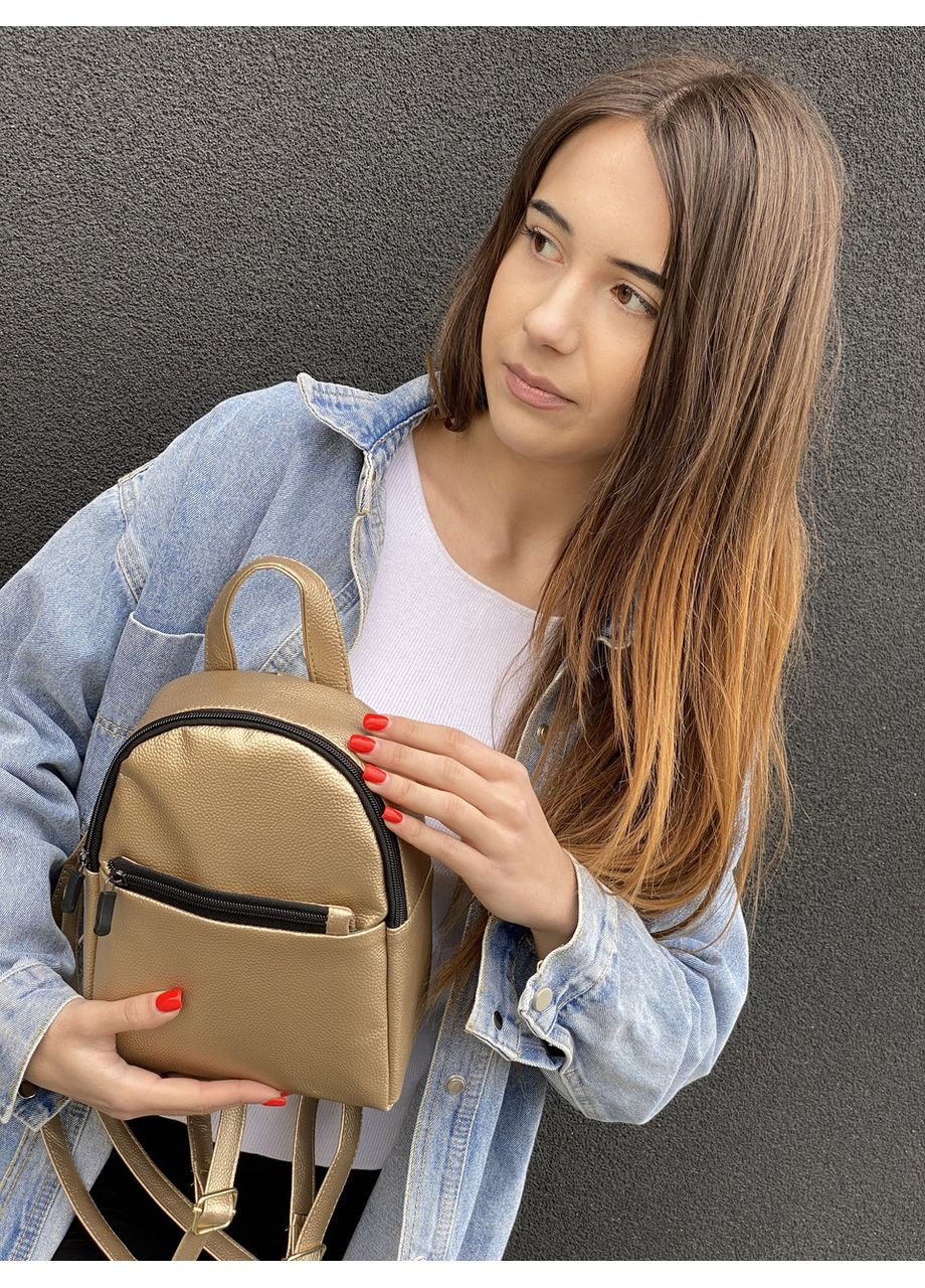 Рюкзак женский рюкзак для девушки подростка золотистый No Brand (356178897)