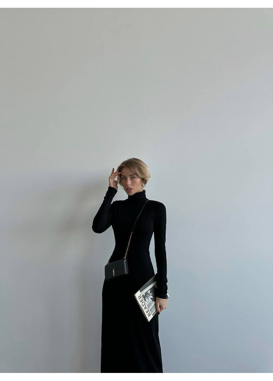 Черное коктейльное, повседневный, вечернее, деловое, кэжуал женское платье силуэтная FINO Mode