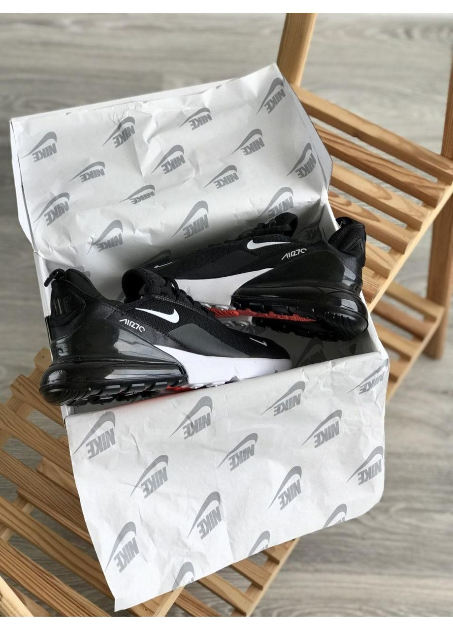 КРОССОВКИ ЖЕНСКИЕ NIKE AIR MAX 270 BLACK WHITE V2 НАЙК АИР МАКС 270 No Brand чёрные демисезоны (367168625)