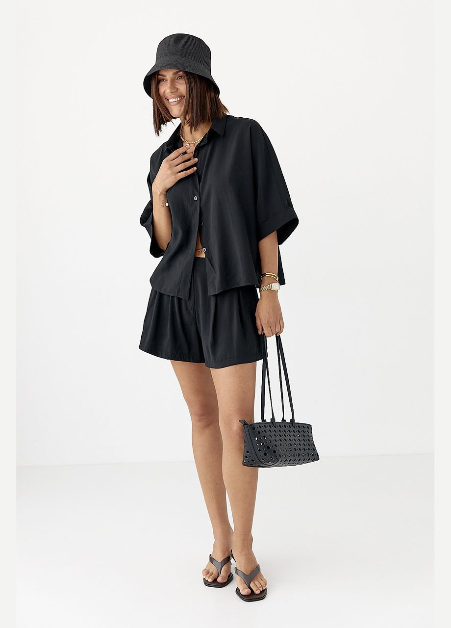 Костюм свободного кроя с шортами и рубашкой Lurex (337701813)