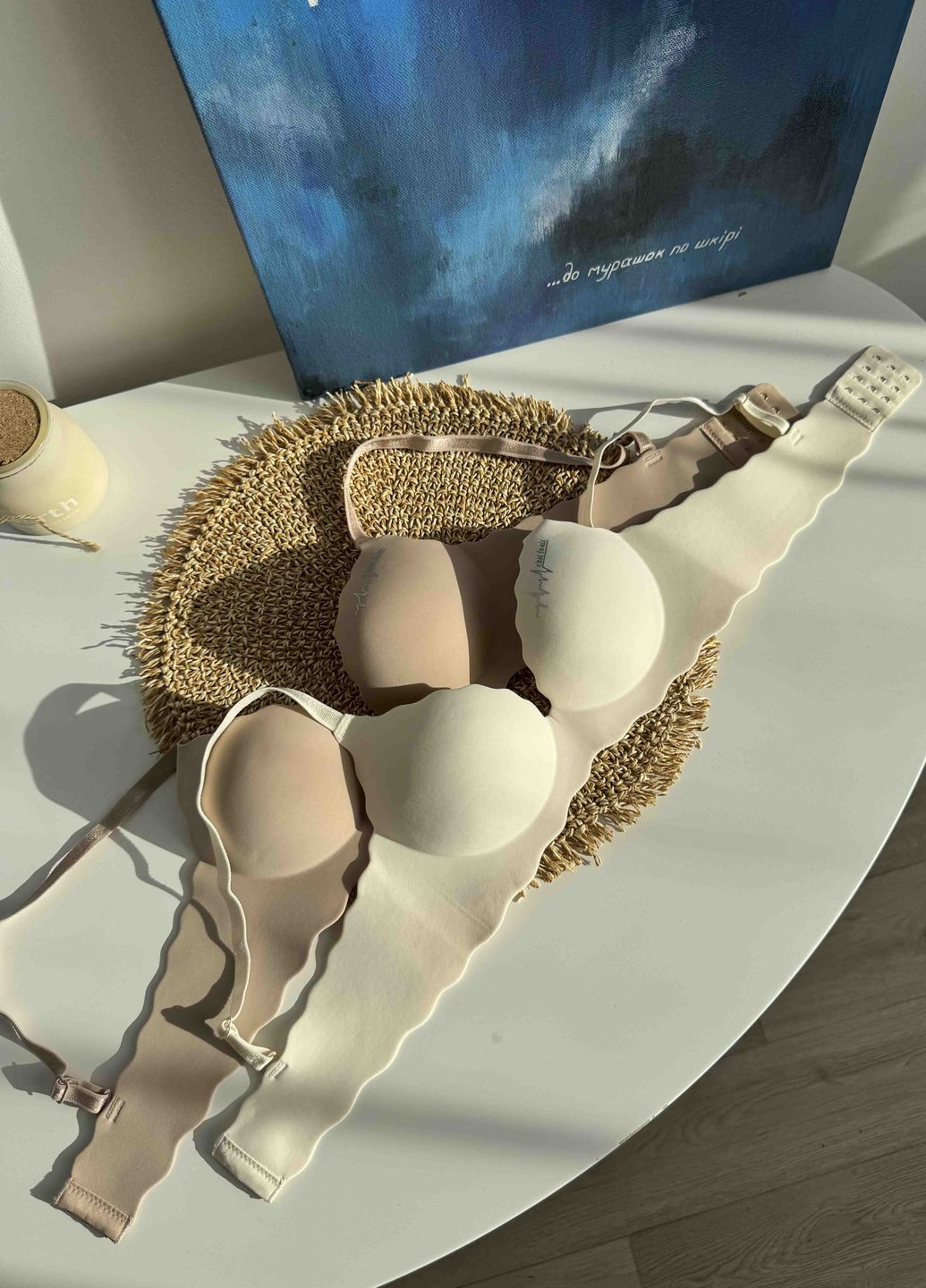 Коричневый бесшовный, без косточки бюстгальтер, поролон-корректор рука адама коллекции «отвага» капучино VIDCHUY