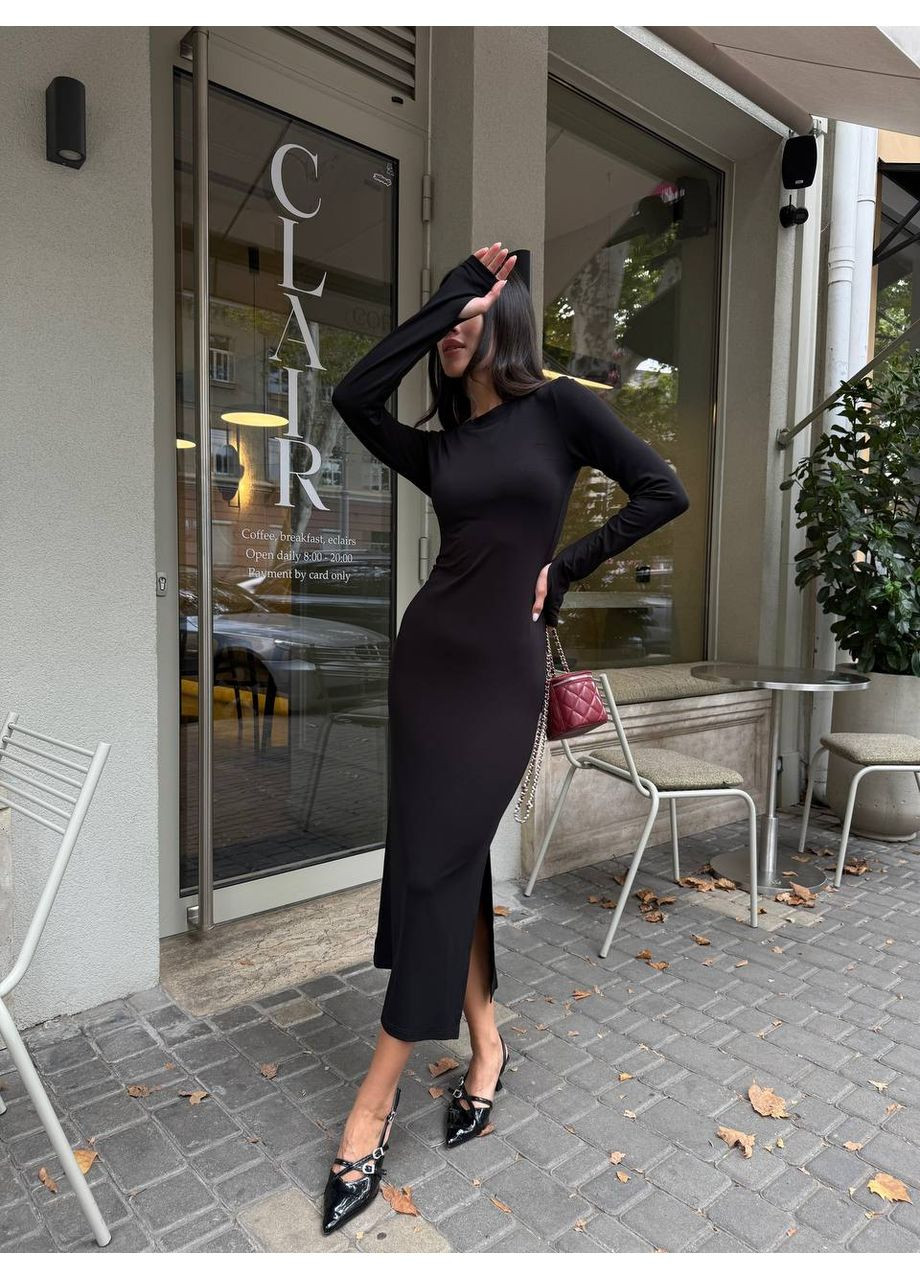 Чорна повсякденний, святковий жіноча максі сукня силуетна Avanti однотонна