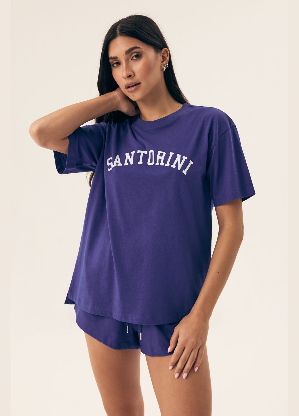 Синя всесезон жіноча піжама футболка + шорти Henderson