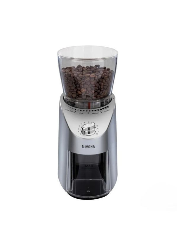 Кавомолка жорнова 100Вт, об'єм зерен-200г, регул.ступеню помолу, пластик, сріблястий NIVONA (322131826)