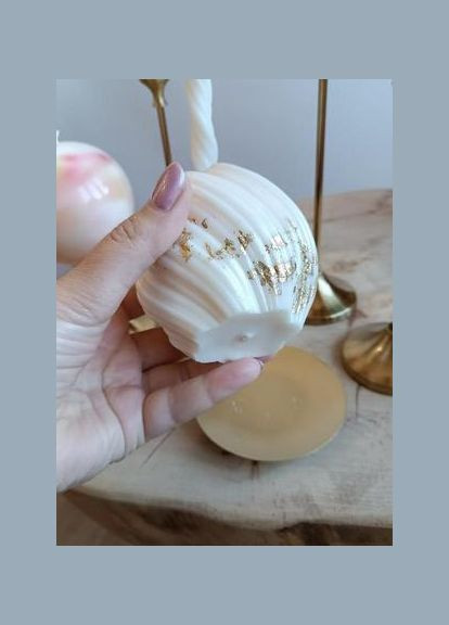 Декоративная праздничная свеча толстая витая ручной работы из соевого воска, вес 300 г Hand Made (316631244)