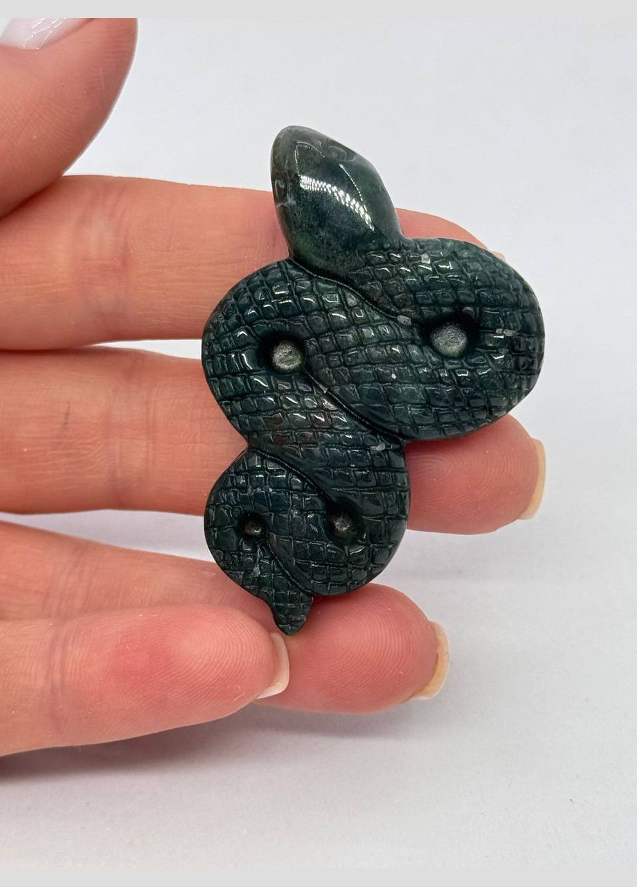 Змея из мохового агата 50*35*8 мм Зеленый No Brand (337510785)