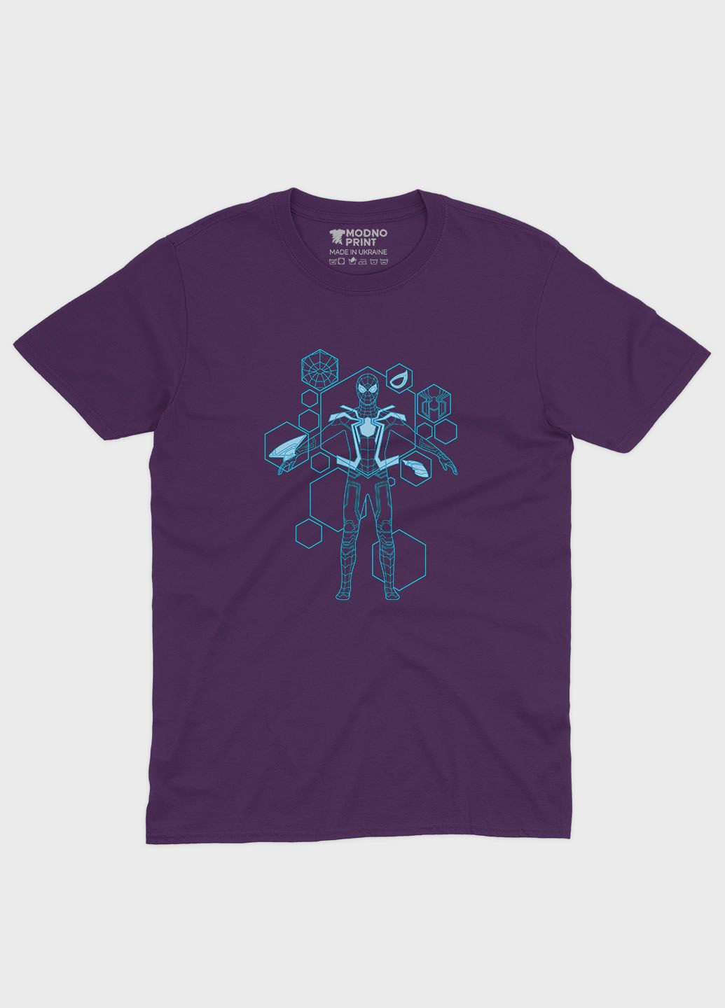 Фиолетовая демисезонная футболка для девочки с принтом супергероя - человек-паук (ts001-1-dby-006-014-094-g) Modno