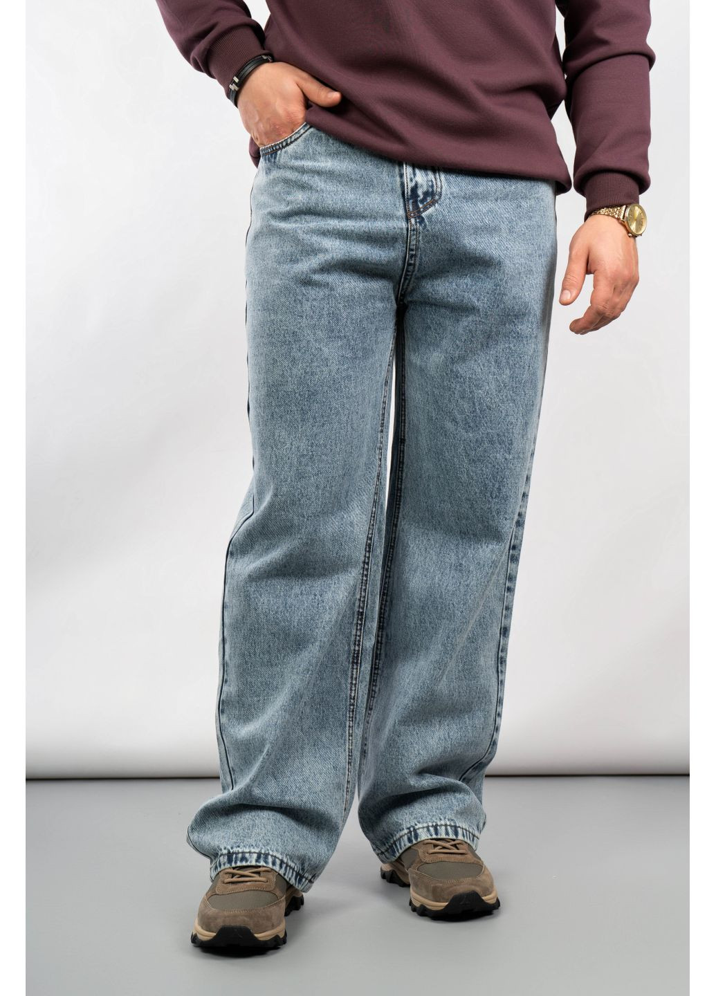 Голубые мом фит джинсы мужские 1795 голубые 346120 Fashion