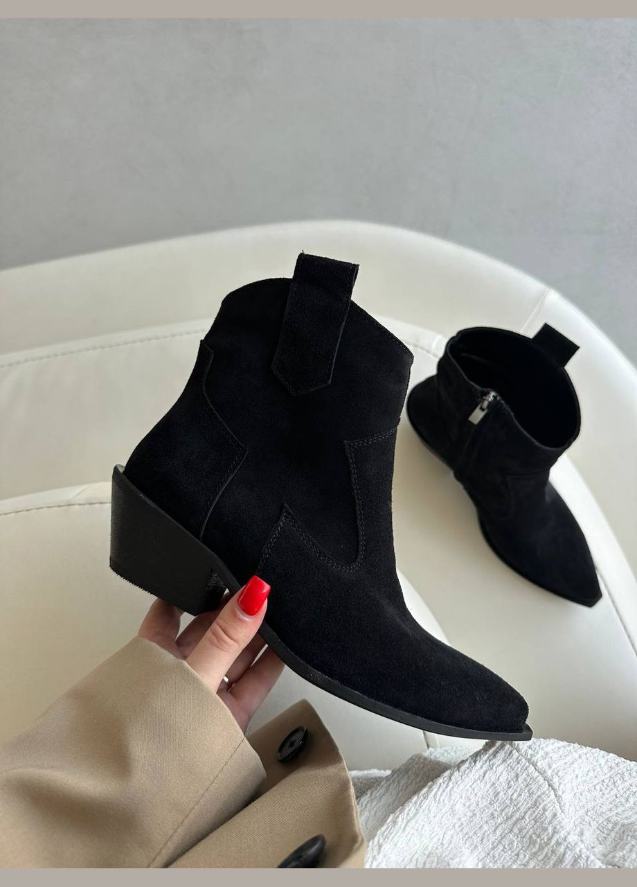 Зимние зимние козаки казаки No Brand без декора из натуральной замши