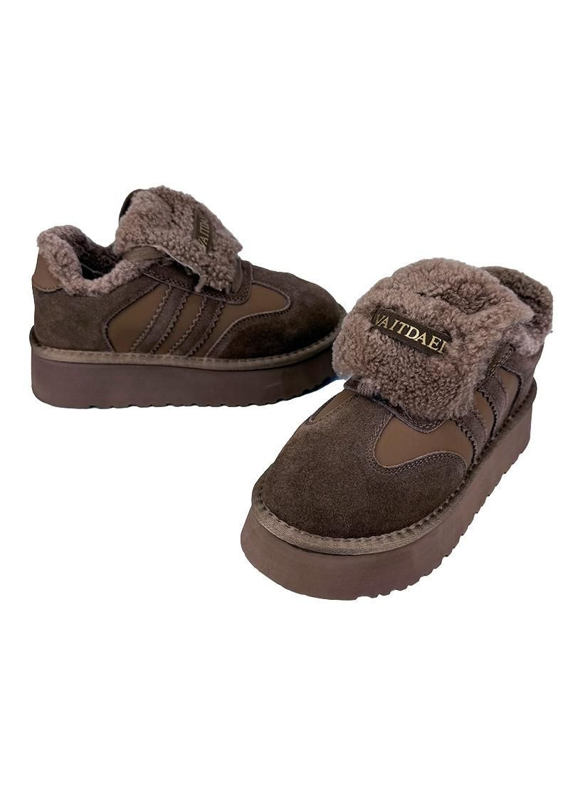 Кеди жіночі замшеві на шнурівці коричневі 70981-3 No Brand (364303747)