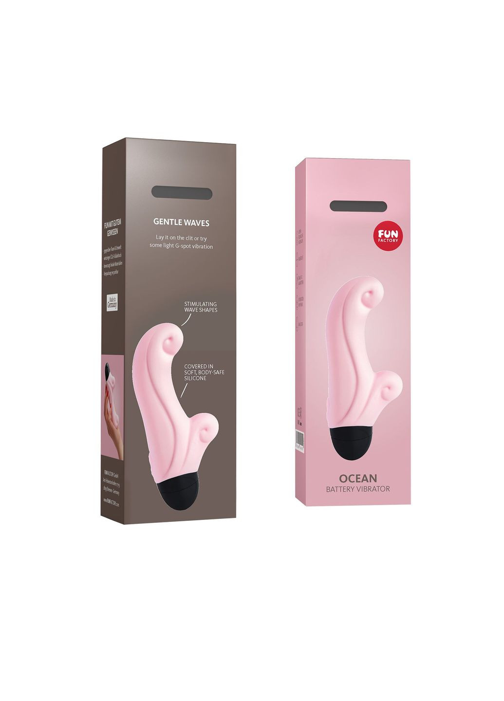 Вібратор-кролик OCEAN, ніжно-рожевий, для клітора та точки G, 6 режимів, на батарейках Fun Factory (335389652)
