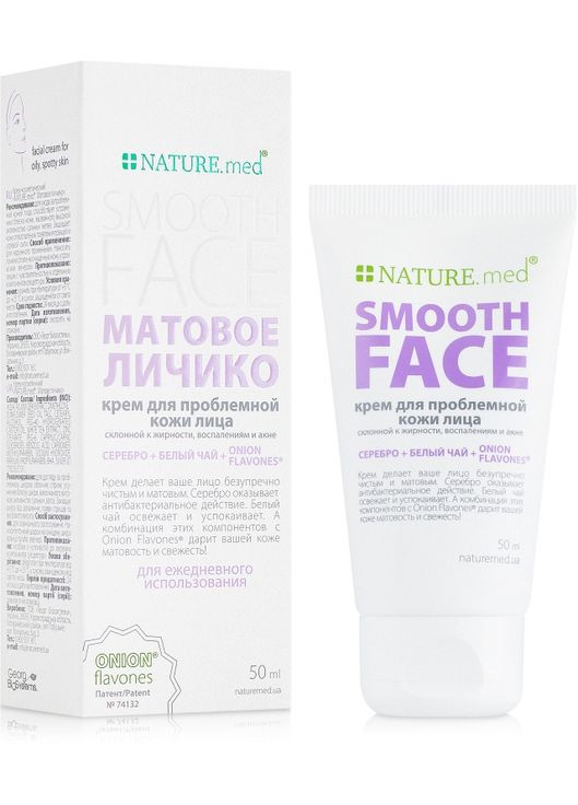 Крем для шкіри обличчя, схильної до жирності, запалень та акне "Матове личко" nature's Solution Smooth Face 50ml (101588-1753) NATURE.med (368619147)
