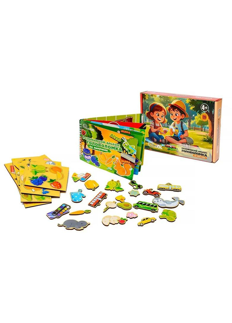 Розвивальна настільна гра альбом-головоломка на липучках із дерева 9+ в асортименті Puz-22925 PuzzleOK Дер6932 (370654440)