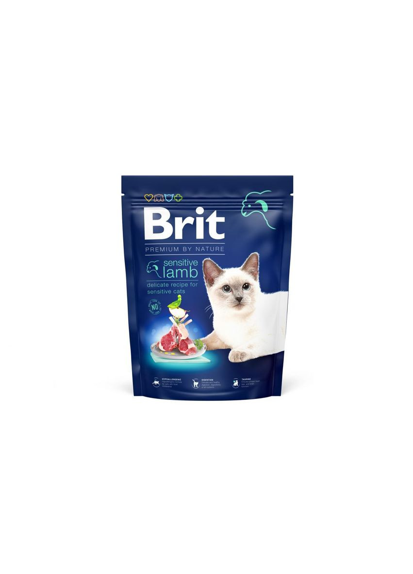 Корм для кошек с чувствительным пищеварением Premium by Nature Cat Sensitive Lamb 300 г, с ягненком Brit (292114426)