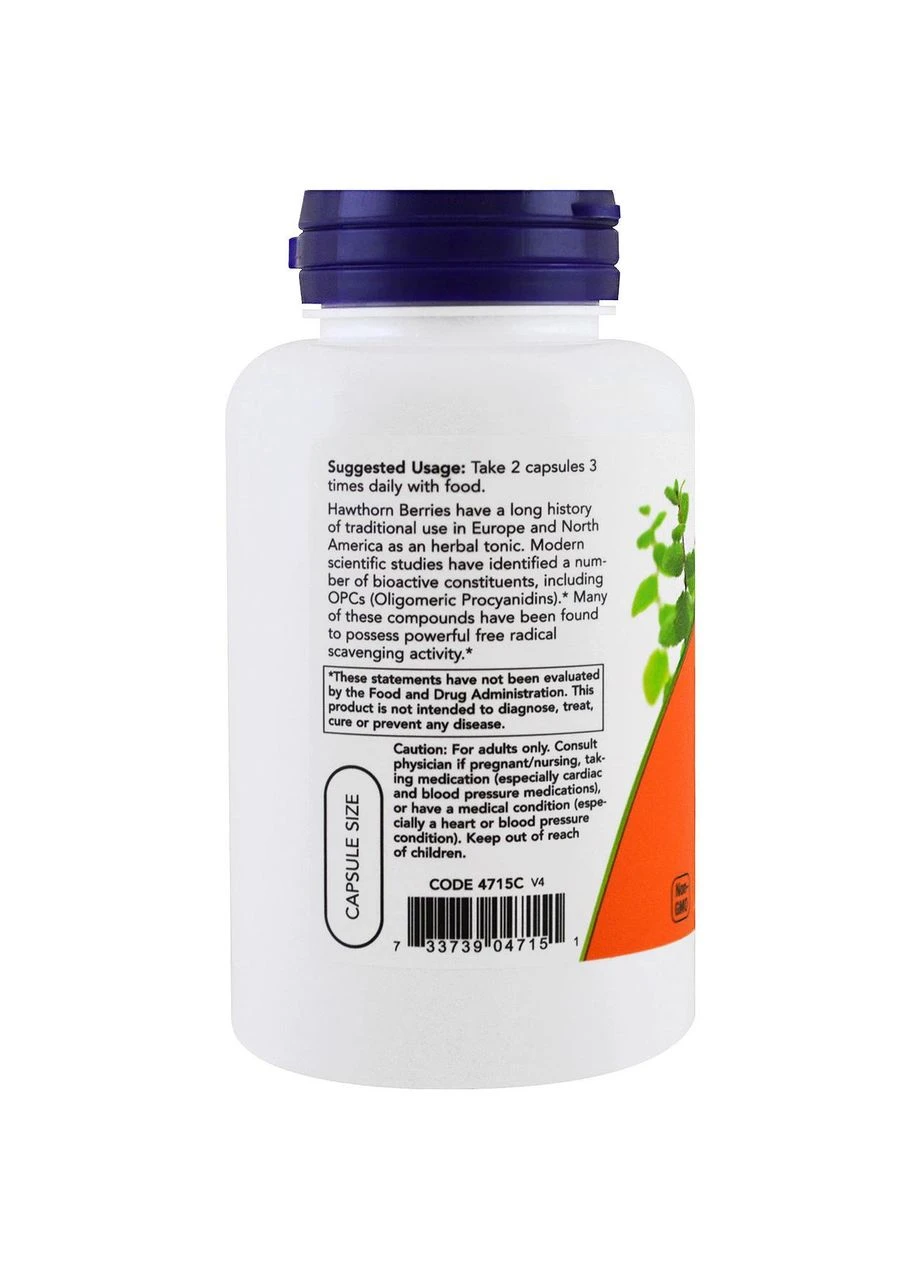 Глід в капсулах Hawthorn Berry, 540 мг, 100 капсул Now Foods (364311864)