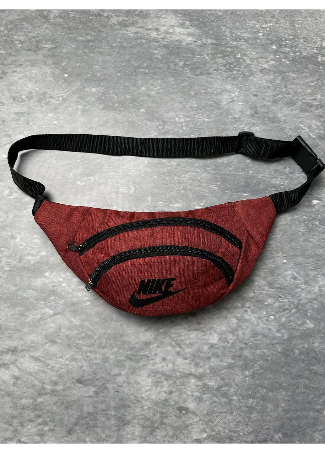 Городская бананка Nike красный меланж черное лого нагрудная спортивная сумка на пояс через плечо мужская красная No Brand (401852199)