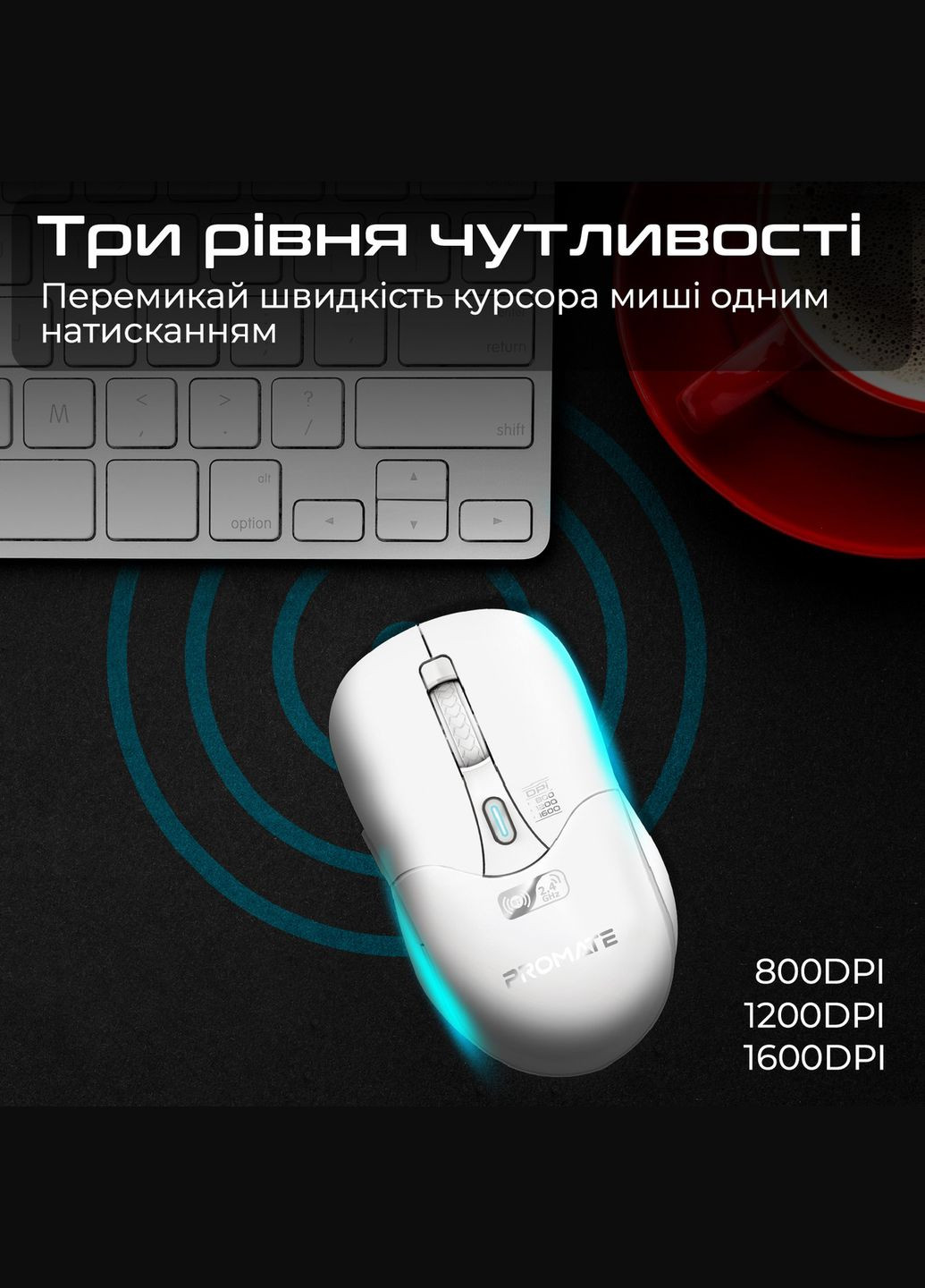 Миша бездротова Samo White Promate (308047552)