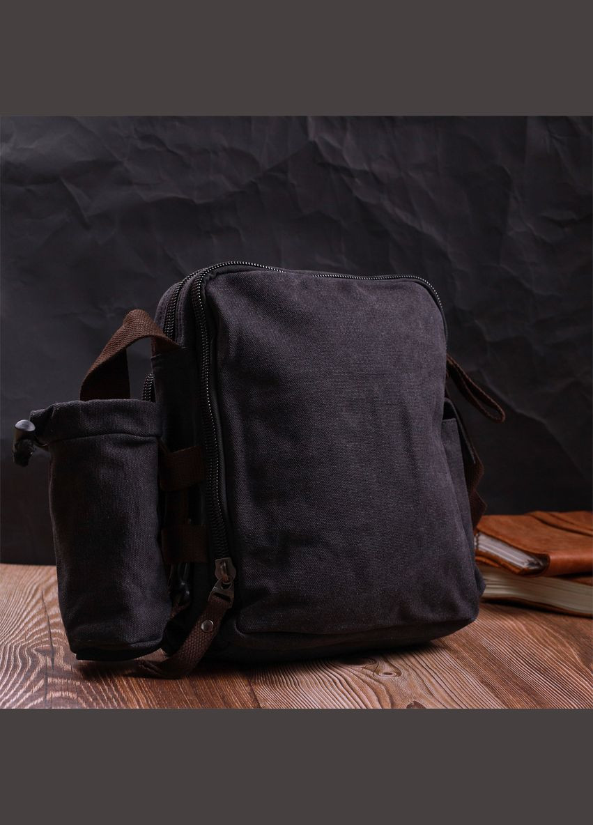 Сумка чоловіча через плече з чохлом для води 22208 Чорний Vintage (302008745)