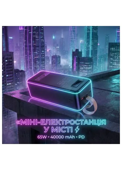 Батарея універсальна (DB82 / 714726) Hoco 40000mAh Aquila PD/3.0/65W QC/3.0 Black (389989350)