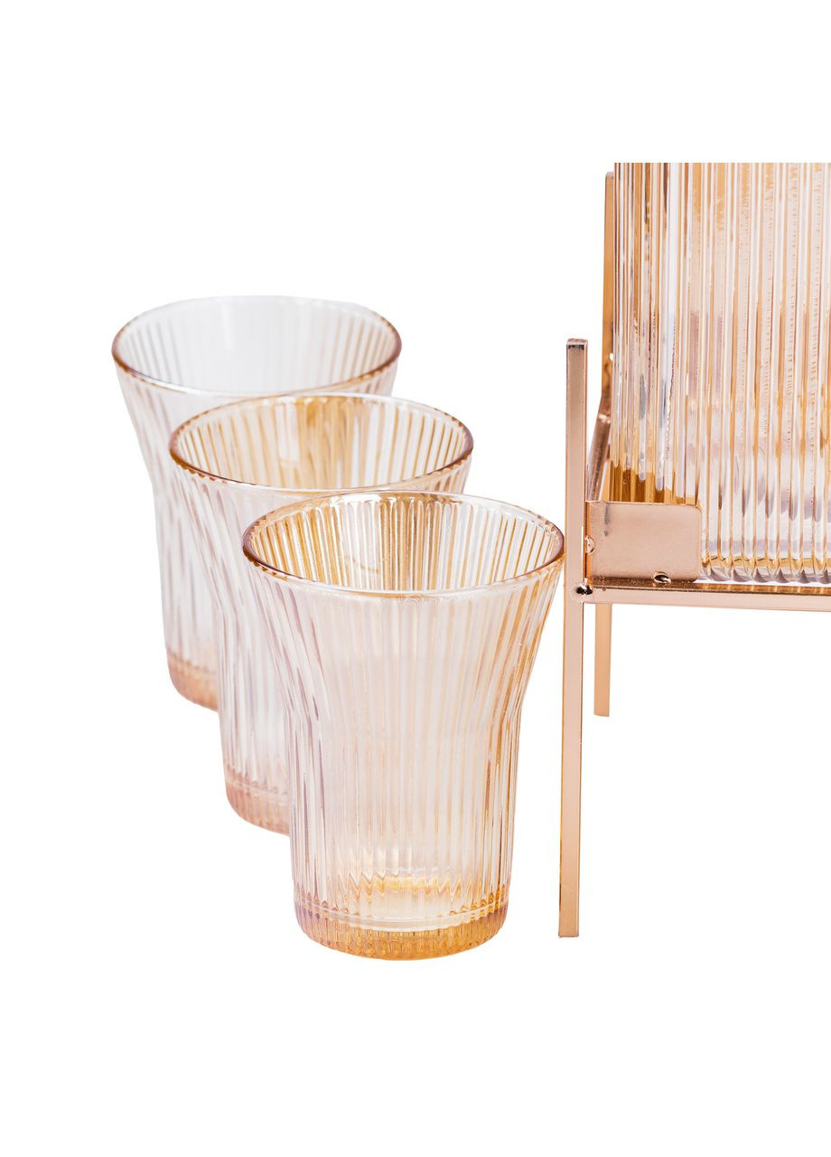 Лимонадниця з краном 3 літри скляна лимонадниця в комплекті з 6 склянками по 200 мл TS Kitchen (315636350)