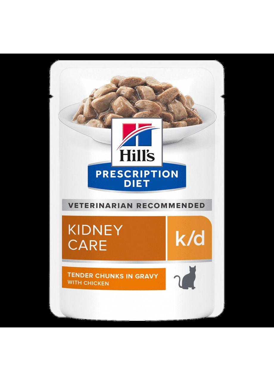 Hill’s PRESCRIPTION DIET k/d Влажный корм для кошек поддержка функции почек, с курицей, пауч, 85 г Hill's (364356855)