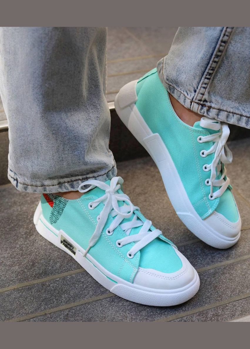 Зелені зеленого кольору на шнурівці Loretta Кеди жіночі